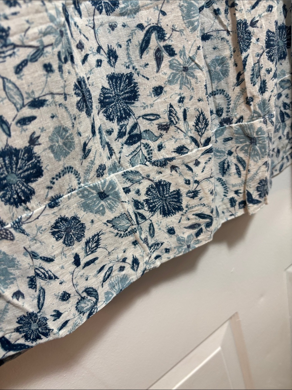 Faherty Dress Tan with Blue Floral Print - Picture 5 of 10